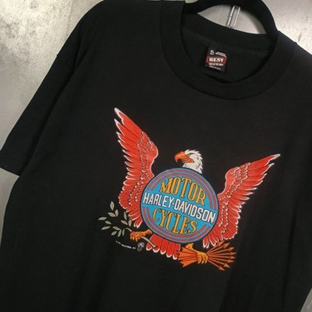 Harley Davidson Vintage 90s Eagle Crest Shirt XL Biker Motorcycle USA Grunge